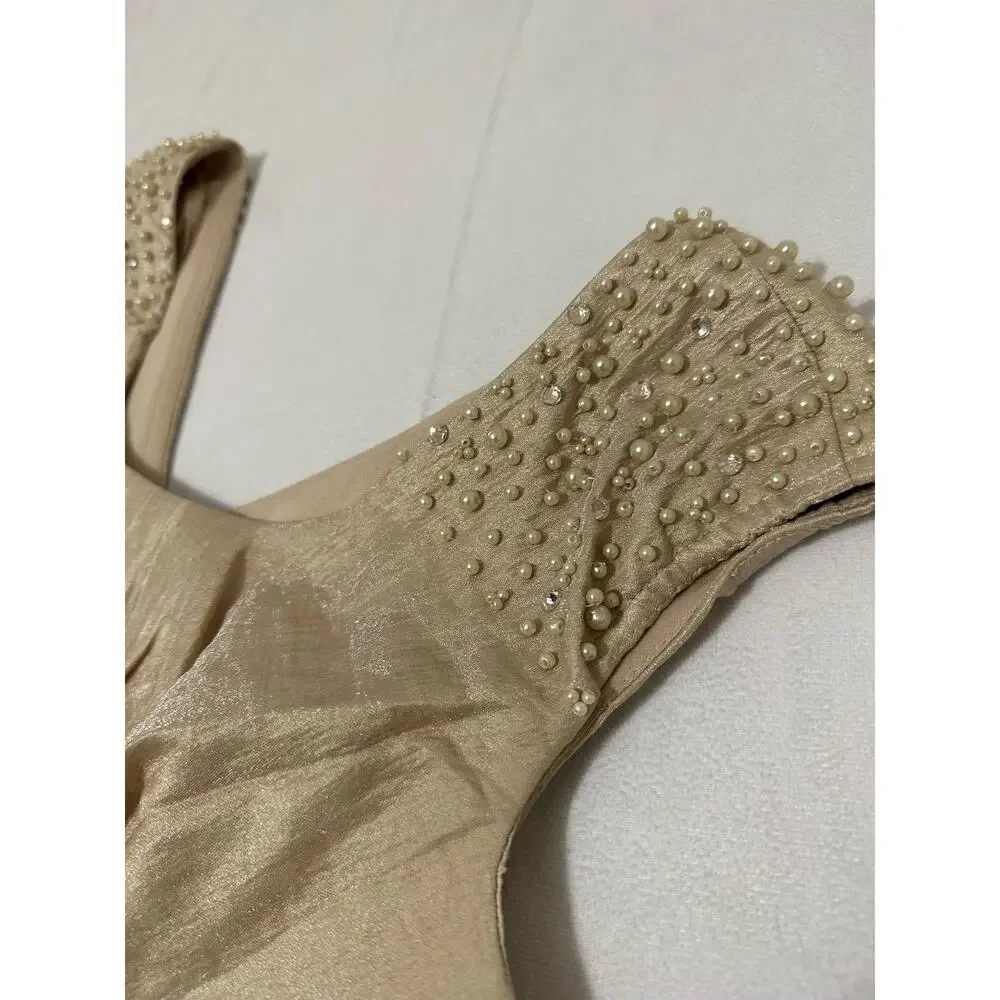 Jessica Howard Ruffle Dress With Pearl Accents 6p